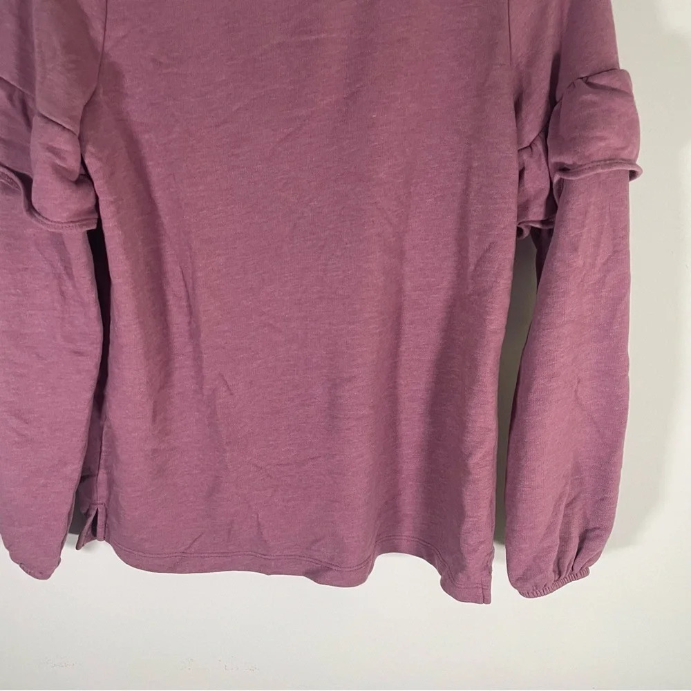 Old Navy Women’s Mauve Ruffle Sleeve Crewneck Sweater Size Small - Picture 6 of 8